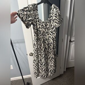 A New Day Black and White Wrap Midi Dress